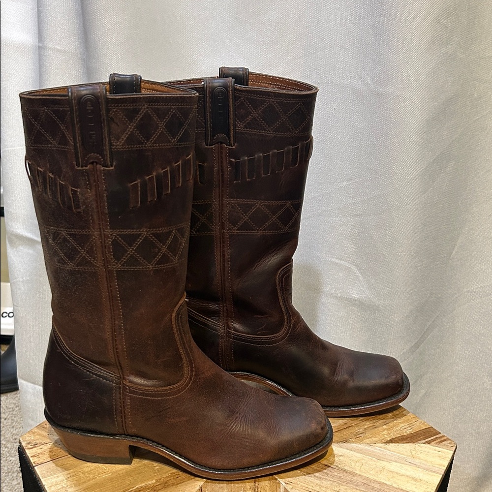 Elegant Brown Leather Combat Boots